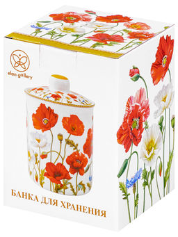 Банка для хранения 700 мл 10,5*10,5*16 см Маки, NEW BONE CHINA - Elan gallery фото 8