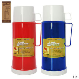 Термос 1 л / 2644 /уп 24/пластик + стеклянная колба - Галеонтрейд фото 5