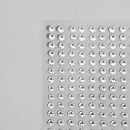 Цена за 4 шт. Стразы самоклеящиеся, d = 4 мм, 220 шт на листе на листе, цвет серебряный