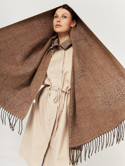 в составе ШЕРСТЬ и КАШЕМИР Большой, мягкий, теплый однотонный двусторонний палантин. - Tantino фото 2