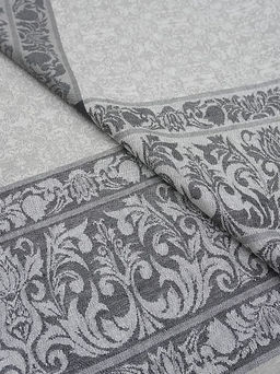 Крой скатерти жаккард Цветочная арабеска цв.серый, 1.90м*2.55м, лен-51%, хлопок-49% - Купава фото 5