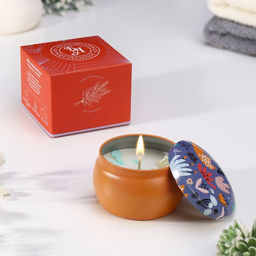 Ароматическая свеча в банке Голубые колокольчики, из соевого воска с сухоцветом, 4.5?6 см, 80 г