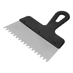 Шпатель 200мм, нерж.сталь, зуб 6х6мм, пластик.ручка "Сибртех"