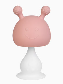 Прорезыватель для зубов с погремушкой 3 в 1 «Зайка», пищевой силикон, розовый