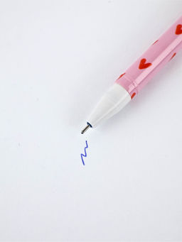 Цена за 10 шт. Ручка пластик пиши-стирай с колпачком "Люби себя", синяя паста, гелевая 0,5 мм