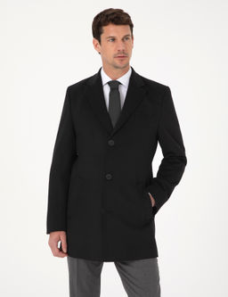 Siyah Ex Slim Fit Y_n Kar___ml_ Palto