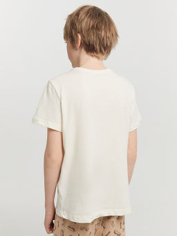 Комплект для мальчиков (футболка, брюки) бежевый с принтом скейты - Mark formelle фото 6