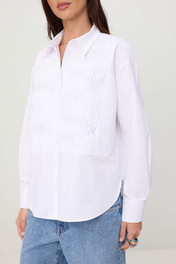 Beyaz Nervur Detayl? Gomlek TWOSS26GO00170 - Trendyolmilla фото 4