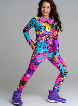 32321463 Термокомплект для девочек: брюки, толстовка