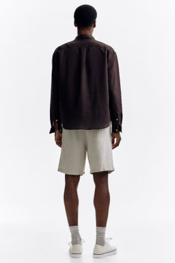 Pantal?n corto en mezcla de lino Relaxed Fit - H&m фото 5