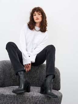 Утепленные женские джинсы широкого кроя на флисе - Mossmore фото 18