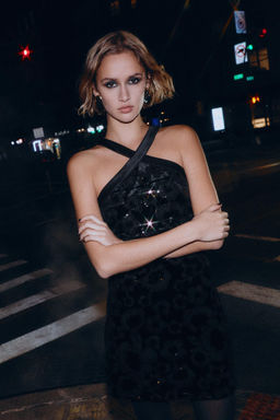 SHORT COMBINED SEQUIN DRESS - Zara фото 7