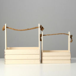 Набор кашпо деревянных 2 в 1 (25.51530; 201223) Прованс, бежевый - Дарим красиво фото 4