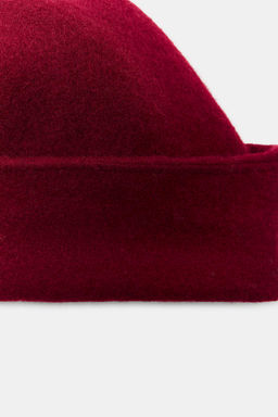 100% WOOL BEANIE WITH TURN-UP BRIM - Zara фото 4