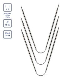 Спицы GAMMA чулочные гибкие KNF-3 сталь d 3.5 мм 21 см 3 шт под никель  фото 4