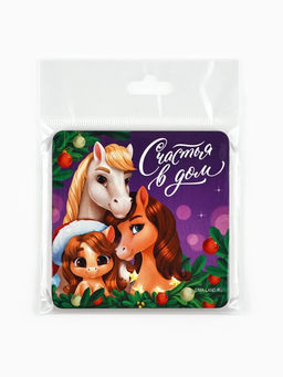 Цена за 3 шт. Магнит новогодний на холодильник «Счастья в дом»