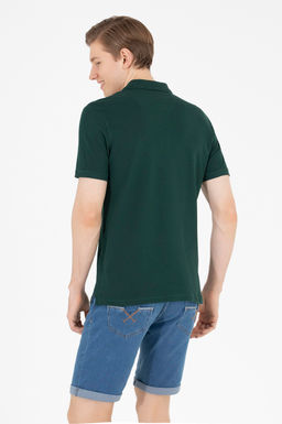 Мужская темно-зеленая футболка с воротником поло Basic - U.s. polo assn фото 6