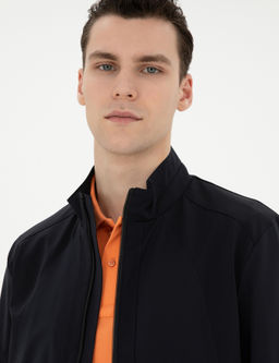 Lacivert Baharl_k Mevsimlik Mont