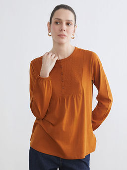 Bisiklet Yaka Nak??l? Bluz