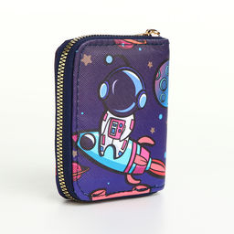 Кошелёк детский «Космос», на молнии, синий
