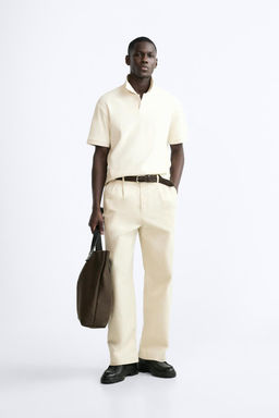 TEXTURED POLO SHIRT WITH RIBBED TRIMS - Zara фото 10