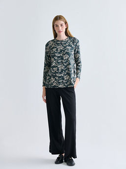 Bisiklet Yaka Desenli Bluz