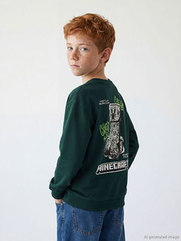 Minecraft Bask?l? Erkek ?ocuk Sweatshirt