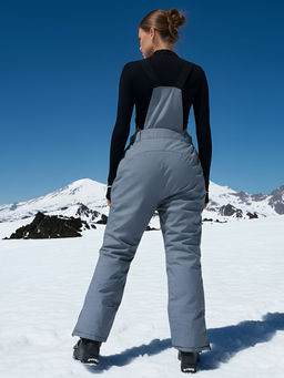 Полукомбинезон утепленный женский большого размера серого цвета 811Sr