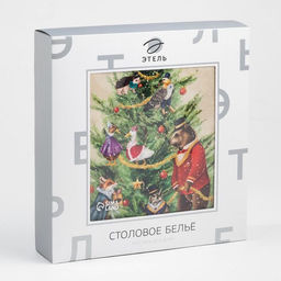 Скатерть новогодняя Этель Noble Christmas d=150см +/-3см с ГМВО, 100%хл, саржа 190 гр/м2  фото 5