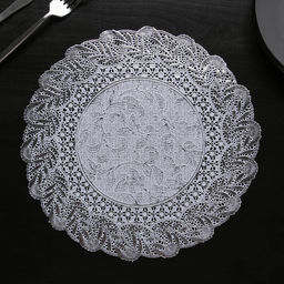 Набор салфеток ажурных для стола Доляна Подсолнухи, 3030 см, 4 шт, ПВХ, цвет серебряный  фото 3