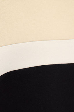 Kahverengi Oversize/Genis Kesim Renk Bloklu Ici Polarl? Kapusonlu Sweatshirt TMNAW25SW00017 - Trendyolmilla фото 4