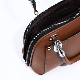 Сумка-саквояж на молнии, цвет коричневый - Simaland фото 10