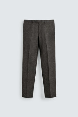 PANTAL?N REGULAR FIT TRAJE ESTRUCTURA / Marr?n oscuro