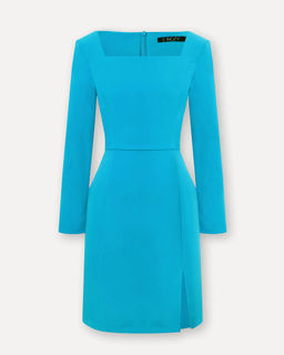 Синее платье с длинным рукавом - Incity фото 6