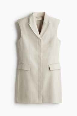 Vestido blazer en mezcla de lino