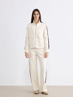 Dik Yaka Kad?n Fermuarl? Sweatshirt