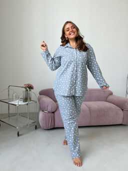 РАСПРОДАЖА Пижама(рубашка+брюки) фланель_О550/серый - Ihomelux фото 3