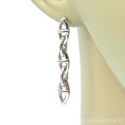 Серьги "Цепи" 7*45мм серебристые, 7г
