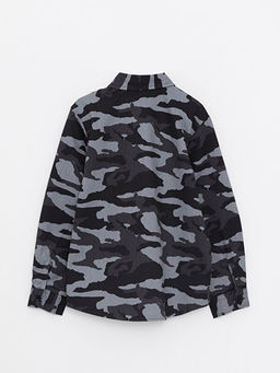 Kamuflaj Desenli Uzun Kollu Gabardin Erkek ?ocuk G?mlek