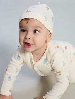 V Yaka Bask?l? Erkek Bebek Hastane ??k?? Seti