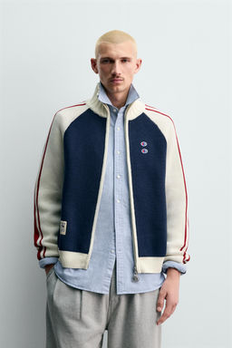 CHAMPION ® X ZARA COLOUR BLOCK STRIPE CARDIGAN  фото 2