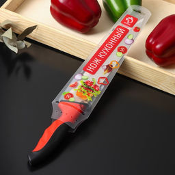 Нож-шеф Доляна Bull, лезвие 23 см, цвет красный  фото 3