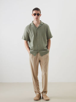 Regular Fit K?sa Kollu Erkek Dokulu G?mlek