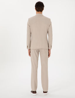 Bej Slim Fit Tak_m Elbise - Cacharel фото 5