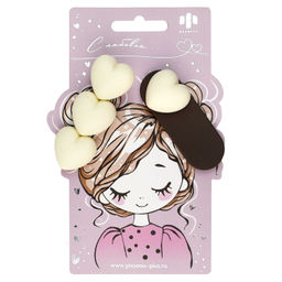 Набор заколок для волос клик-клак, зажим, софт-тач, арт. 71754 / 10 СЕРДЕЧКИ (в наборе: 2шт., 6,