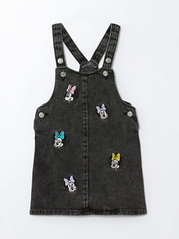 Kare Yaka Minnie Mouse Nak??l? K?z Bebek Jean Elbise