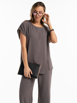 Летняя блузка оверсайз графит - Odis фото 10