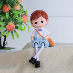 Цена за 2 шт. Фигурка Мальчик/Девочка висячие ножки 2 штуки набор 14 см / Y603 /уп 120/ - Галеонтрейд фото 3