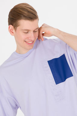 U. S. Polo Assn Мужская сиреневая футболка оверсайз с круглым вырезом
