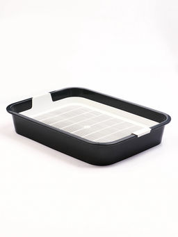 Туалет «Белла мини» для кошек, с сеткой, 35×26×6 см, Серый